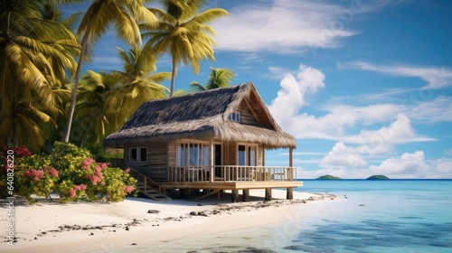 A Cabin in a tropical island in the middle of the ocean © HandmadePictures
