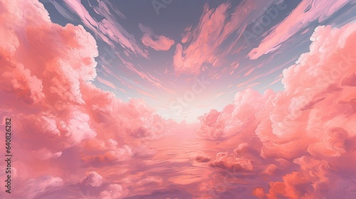 Pink Clouds, Generative AI Illustration