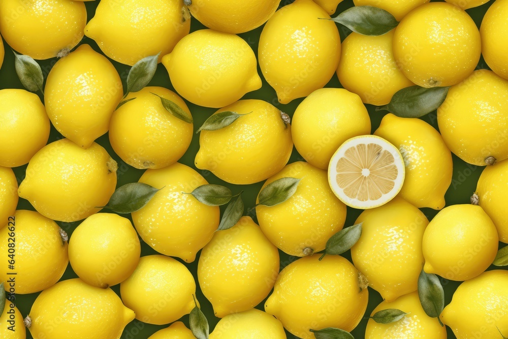 seamless repeatable and tilelable texture pattern of fresh lemons