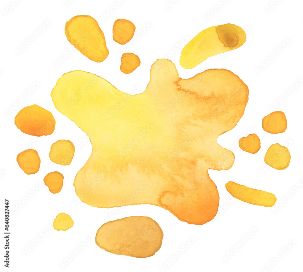 PNG Ink watercolor hand drawn blots elements. Wet yellow color texture stain on transparent background. Set. PNG Ink watercolor hand drawn blots elements. Wet yellow color texture stain on transparent background. Set.