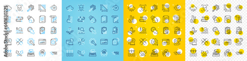 Vector icons set of Triangle area, Methodology and Click here line icons pack for web with Face detection, Web traffic, Project deadline outline icon. Squad, Chemistry lab, Timer pictogram. Vector