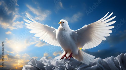 White dove as a symbol of freedom in Ukraine