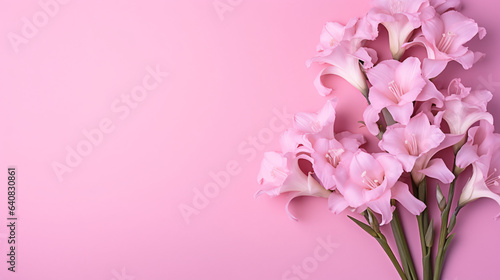pink flower on pink background for copy space for text