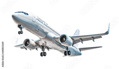 Passenger aircraft isolated on white background, aviation, concept, realistic design illustration, generative ai