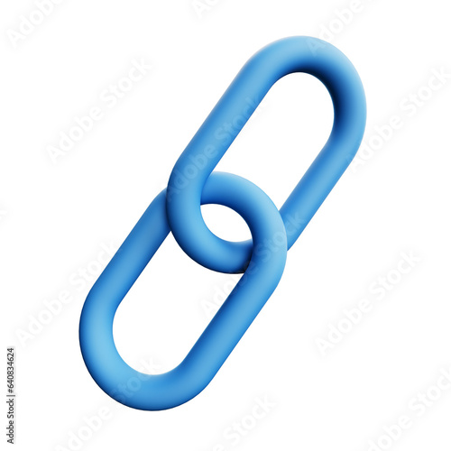 3d realistic illustration of a chain or link. Isolated on white background. 3D illustration