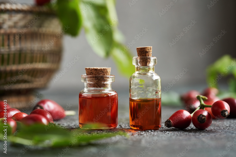Two bottles of rosehip seed oil Two bottles of rosehip seed oil