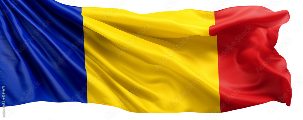 Waving Flag of Romania Decoration. Ai Generative
