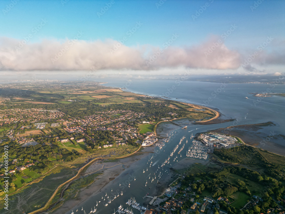 Hamble Le Rice, Hamble Aerial View Uk Drone Shot Hamble Le Rice, Hamble Aerial View Uk Drone Shot