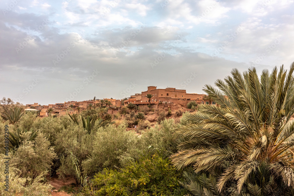 View at casbah Ait Benhaddou in morocco in summer