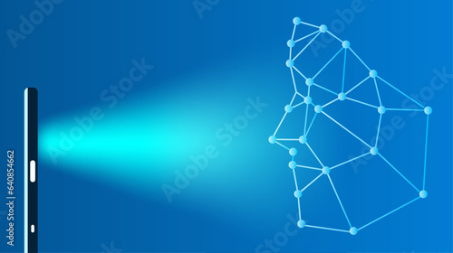 Face recognition. Human Face Scanning. Face ID. Facial recognition. Face scan	