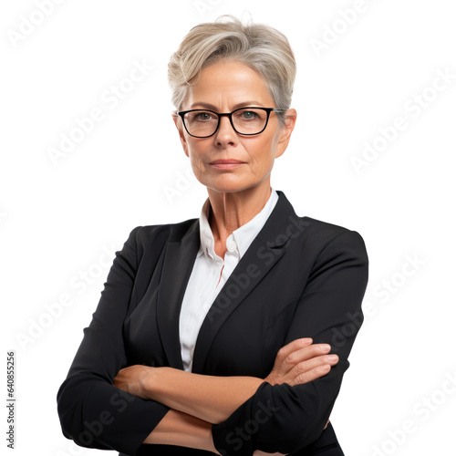 Old business woman isolated