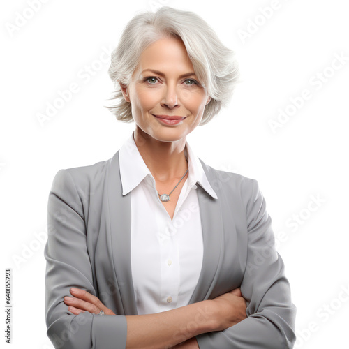 Old business woman isolated