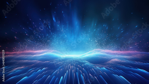 Blue Futuristic Data Wave Background