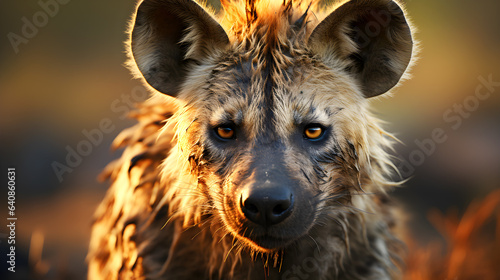 hyena front photo with great details