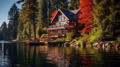 A house at a lake