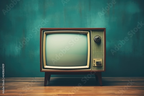 Retro old television on background. 90s concepts