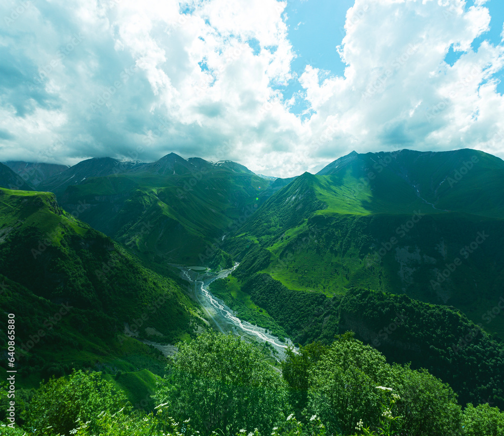 mountain landscapes of central Caucasus