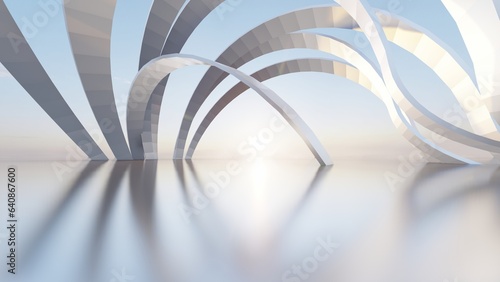 Fototapeta Naklejka Na Ścianę i Meble -  Futuristic architecture background 3d render