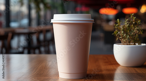 Plastic coffee cup mockup 3d no logo