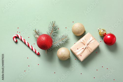 Christmas tree branch with ...