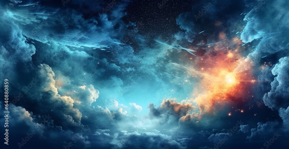 Night sky with full moon and clouds, generative ai. Night sky with full moon and clouds, generative ai.