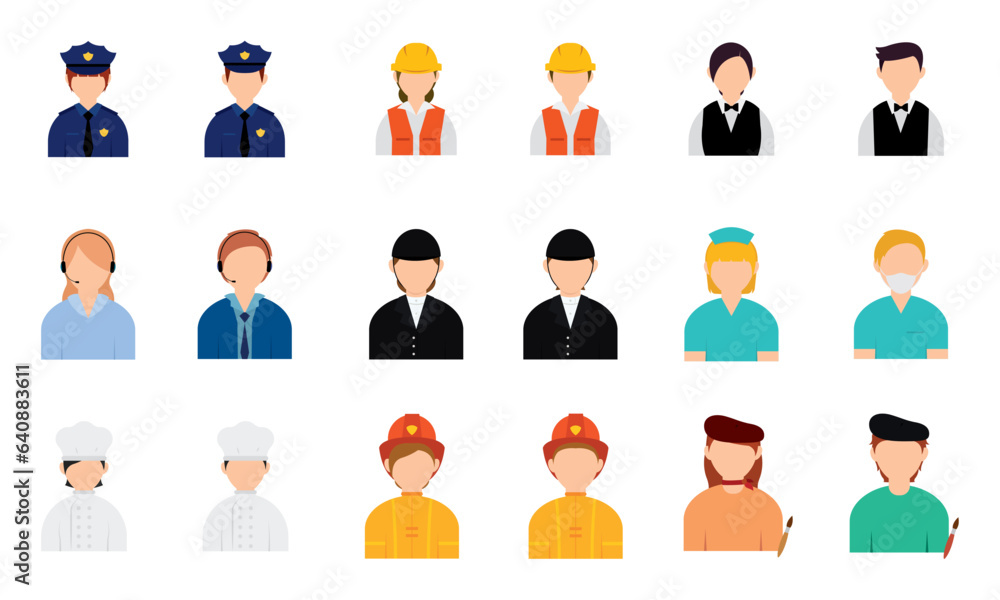 Set of abstract characters with different professions Vector Set of abstract characters with different professions Vector