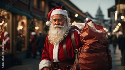 santa claus with a bag of gifts Generative Ai