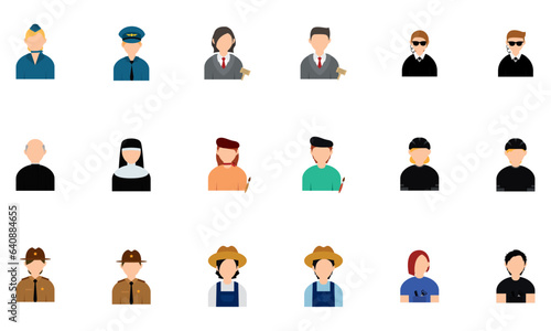 Set of abstract characters with different professions Vector