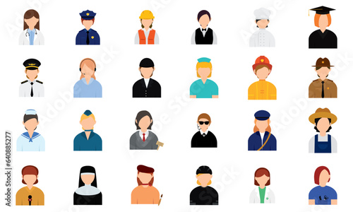 Set of abstract characters with different professions Vector
