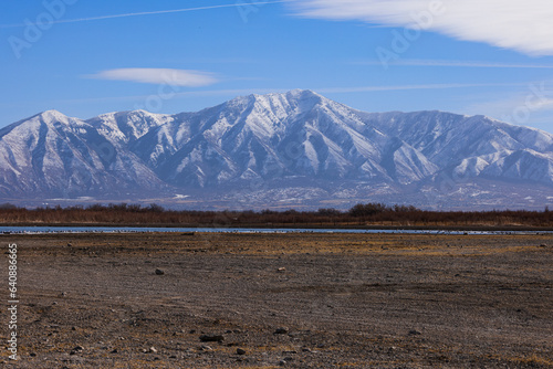 Canvas Print mountains in the background of a lake, utah lake