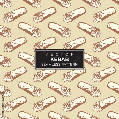 Seamless pattern of kebab silhouette illustration