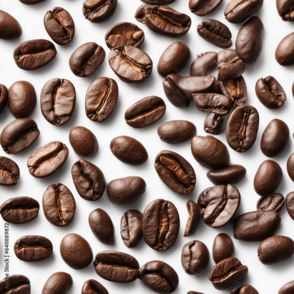 Pile of Coffee Beans in White Background for International Coffee Day Pile of Coffee Beans in White Background for International Coffee Day