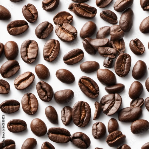 Pile of Coffee Beans in White Background for International Coffee Day
