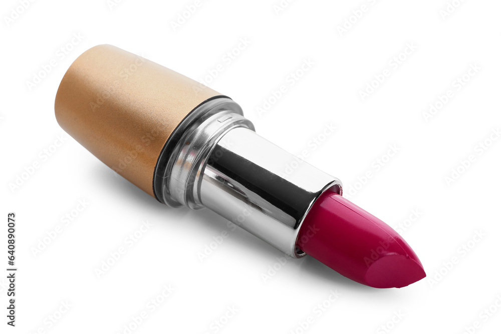 Beautiful pink lipstick on white background Beautiful pink lipstick on white background