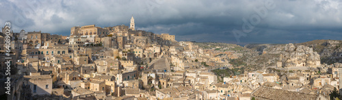 Matera - The cityscape panorama in the evening light