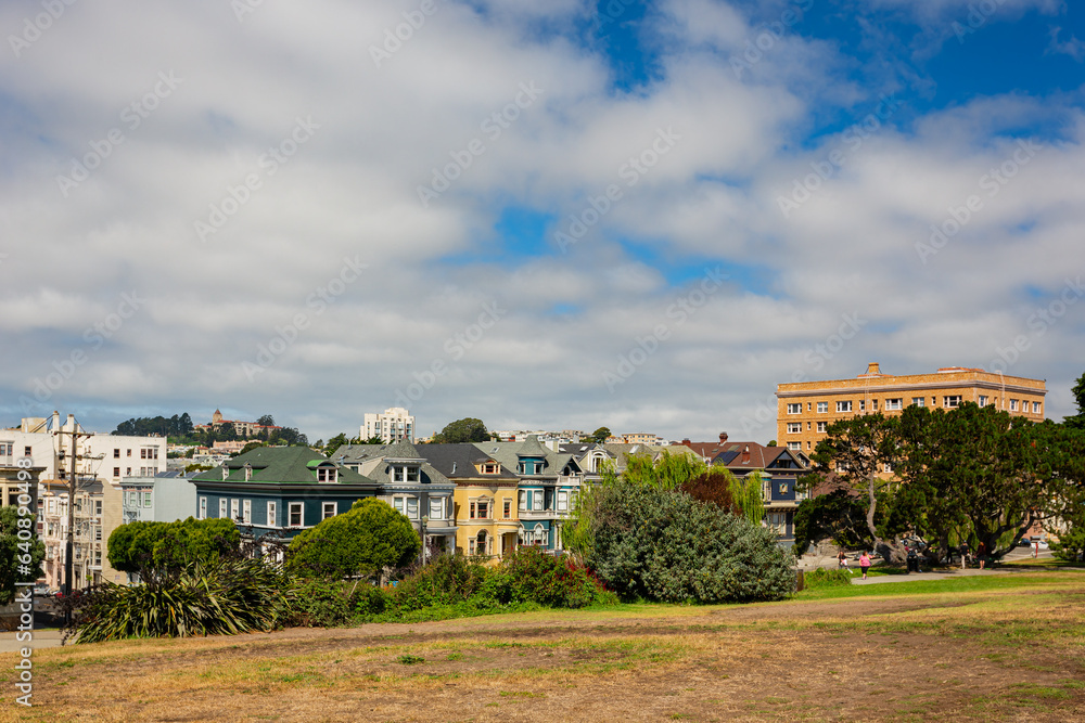 Sunny view of The Painted Ladies