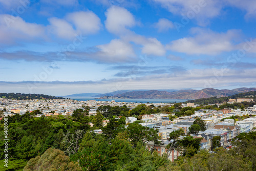 Aerial view of the downtown cityscape