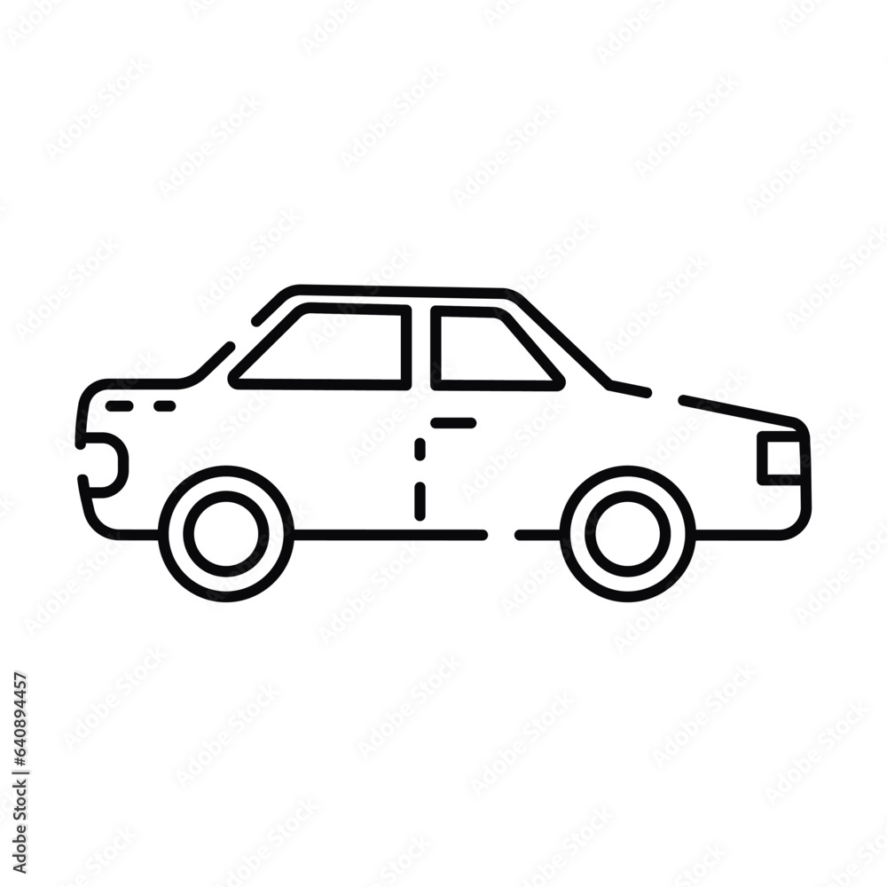 Isolated flat car toy sketch icon Vector