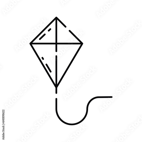 Isolated flat kite toy sketch icon Vector