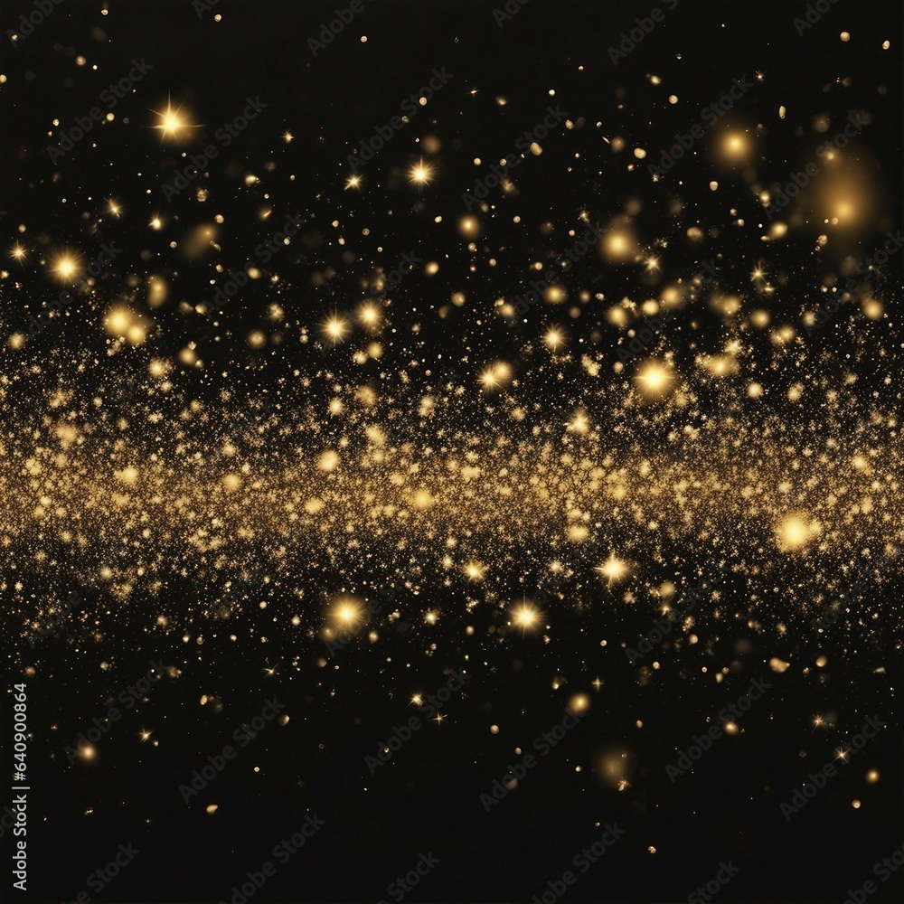 Gold glitter particles background effect. Sparkling texture. Star dust sparks. 