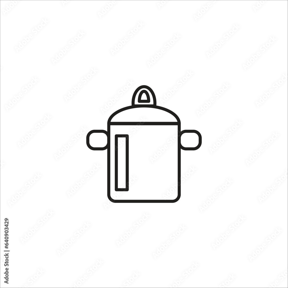 sauce pan vector icon line template sauce pan vector icon line template