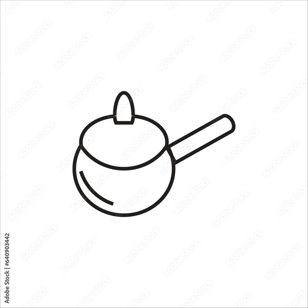 sauce pan vector icon line template sauce pan vector icon line template