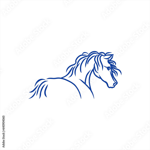 Horse siluet line art