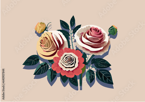 Classically illustrated roses exude timeless elegance, ideal for adding a touch of sophistication to various settings and occasion like wedding cards, Valentine's day and birthdays