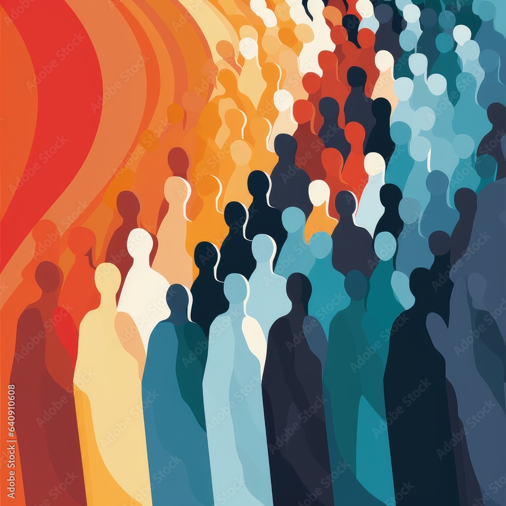 Stylized illustration of an abstract crowd