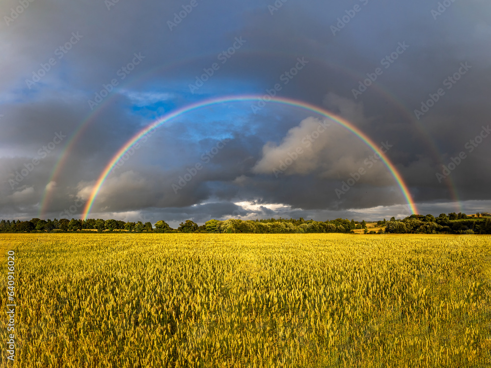 Double Rainbown over wheat field Double Rainbown over wheat field
