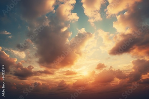 Dramatic sky with clouds for sky replacements with vibrant colors - background stock concepts