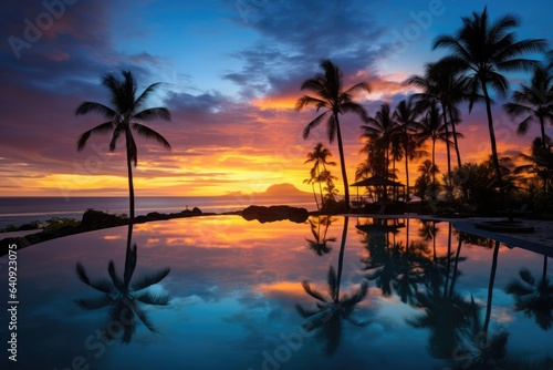 Wonderful vanilla sky in paradise with vibrant colors - background stock concepts © 4kclips