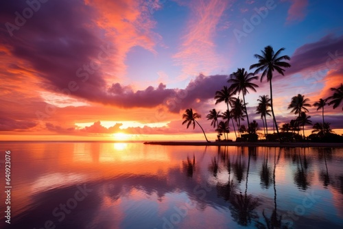 Wonderful vanilla sky in paradise with vibrant colors - background stock concepts