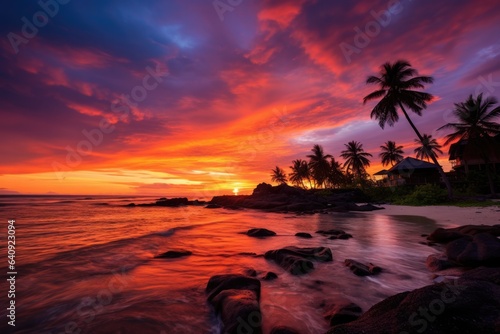 Wonderful vanilla sky in paradise with vibrant colors - background stock concepts © 4kclips